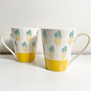 Vintage Casa Signature Pineapple Mug Set – Cheerful Ceramic Pair  Dishwasher Saf